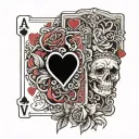 ace and Jack of hearts playing card roses tattoo design idea