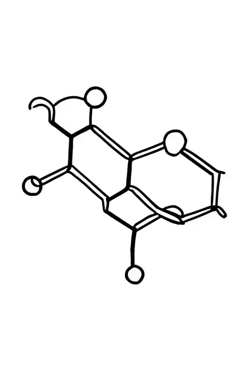 Dopamine molecule structure tattoo design idea