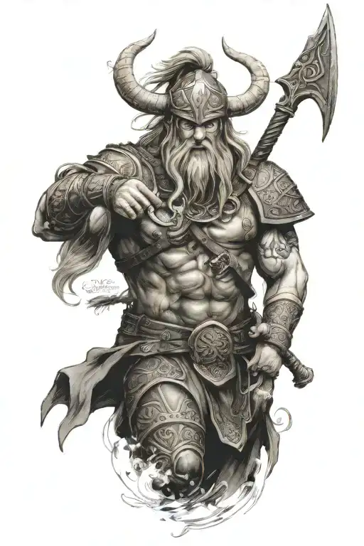 pagan God tyr Norse god tattoo design idea