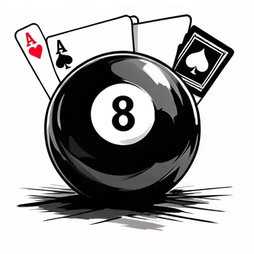 8 ball and black jack  tattoo design idea