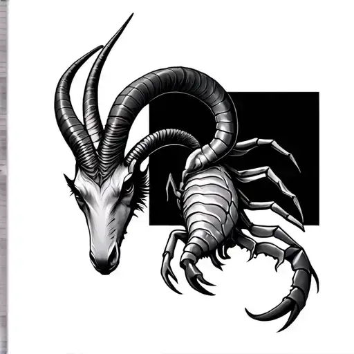 Capricorn Scorpio tattoo design idea