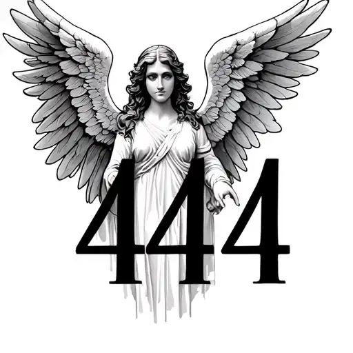 444 angel numbers in cursive writing tattoo design idea