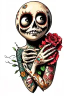 voodoo dolls peeking tattoo design idea