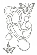 snake and butterfly and Gemini  tattoo design idea
