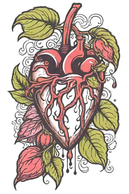 bleeding heart tattoo design idea