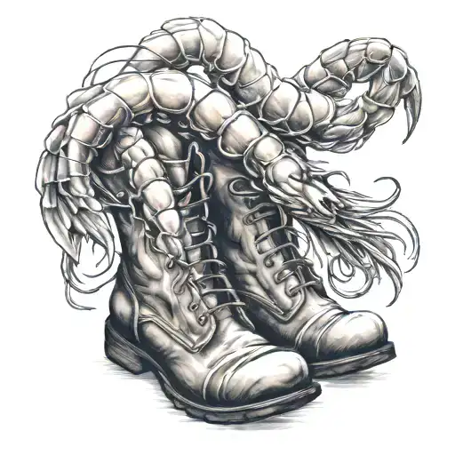 shrimp boots tattoo design idea