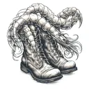 shrimp boots tattoo design idea