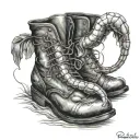 shrimp boots tattoo design idea