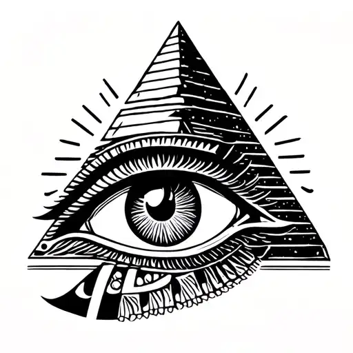 eye of horus in front of pyramid tattoo design idea