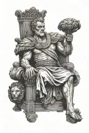 Caesar on the throne tattoo design idea