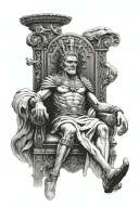 Caesar on the throne tattoo design idea