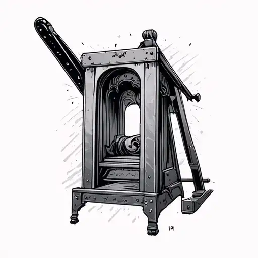 Guillotine tattoo design idea