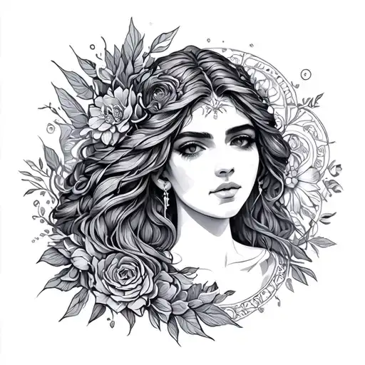 Virgo Goddess tattoo design idea