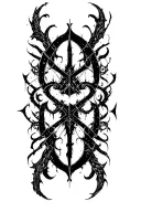 Raw Blackwork Cyber Sigils Gothic Lettering Anatomical Brush Strokes Bold High Contrast Full-BodyHorror tattoo design idea