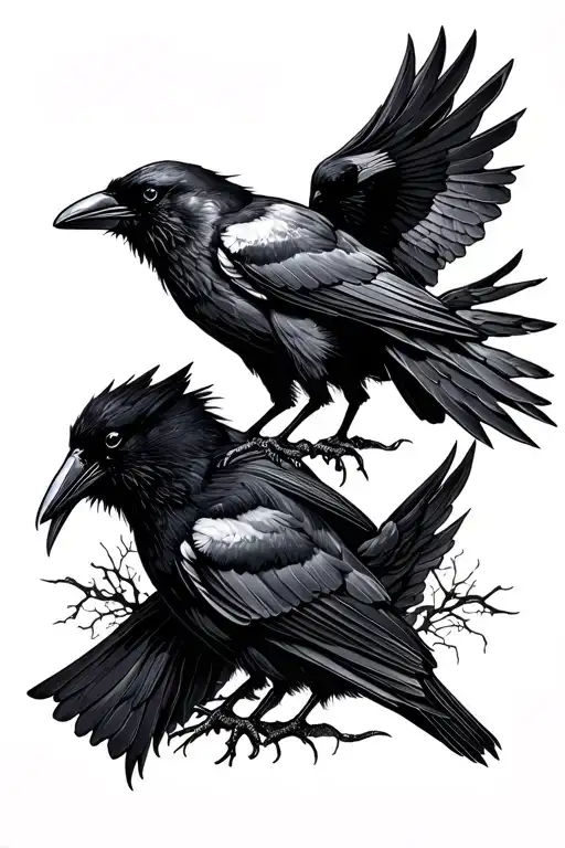 crows and a cloak tattoo design idea