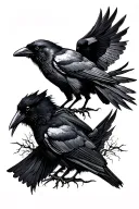 crows and a cloak tattoo design idea