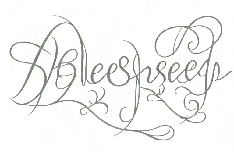blessed written tattoo design idea