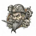 underground miner jackleg tattoo design idea