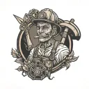 underground miner jackleg tattoo design idea