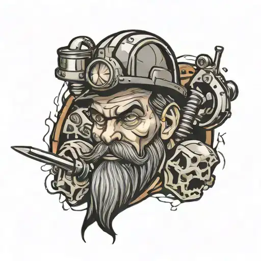 underground miner jackleg tattoo design idea