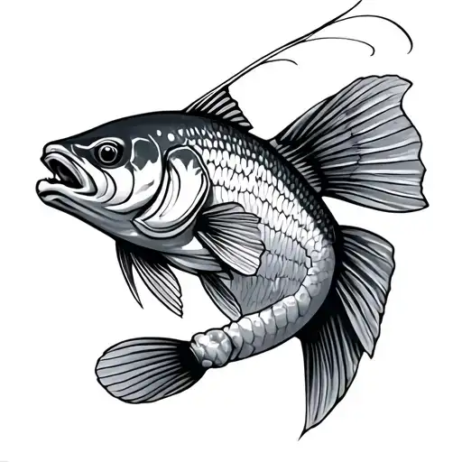 redfish and shrimp tattoo design idea