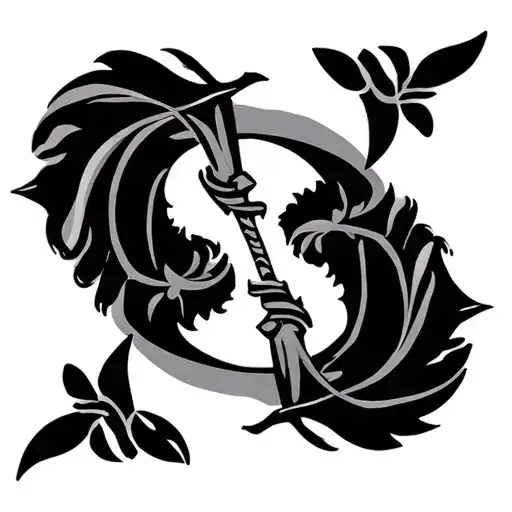 leo and libra symbol tattoo design idea