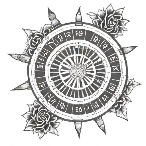 roulette wheel tattoo design idea