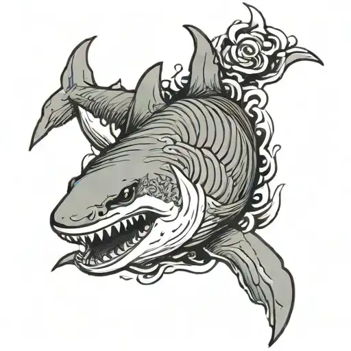 white shark tattoo design idea