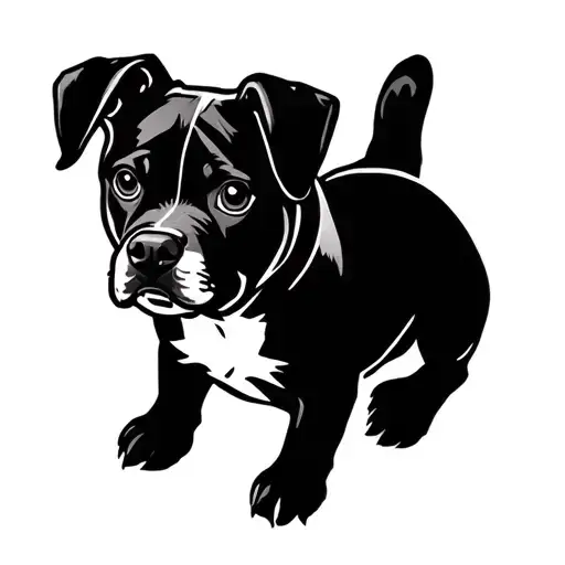 black Minecraft dog sitting tattoo design idea