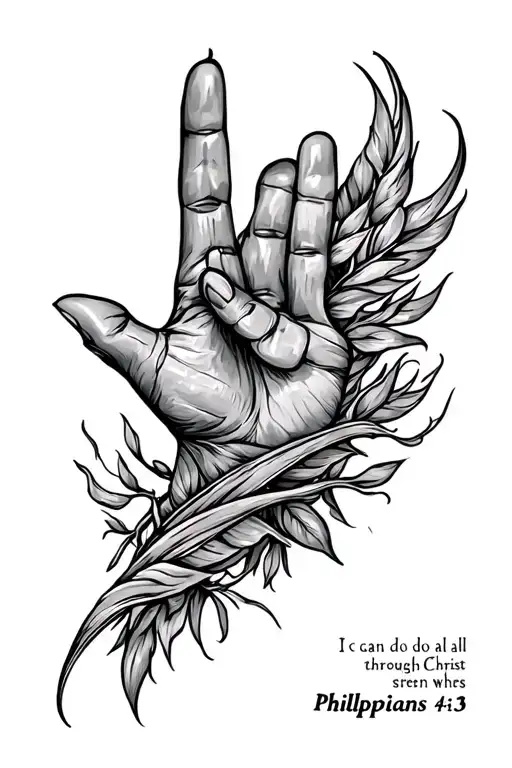 inner foreman tattoo Philippians 4:13 ("I can do all things through Christ who strengthens me" tattoo design idea