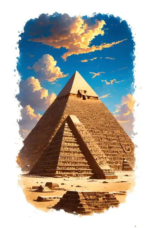 egyptian pyramid sky tattoo design idea
