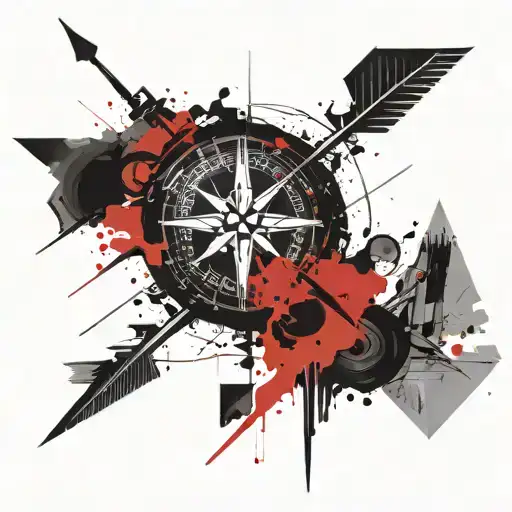 compass and arrows tattoo design idea