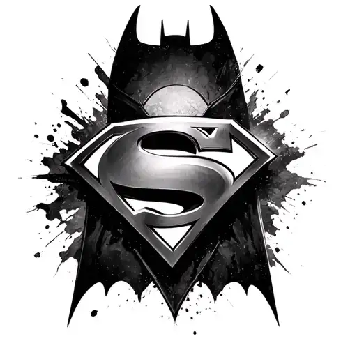 Batman vs Superman logo incorporated into the design  tattoo design idea