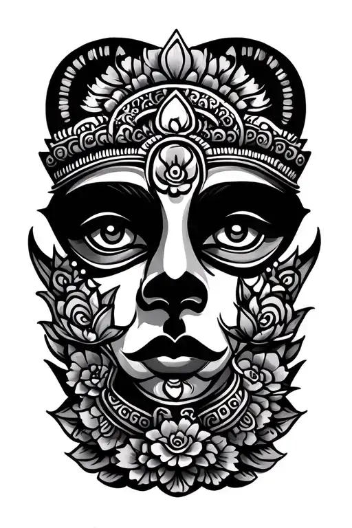 nepali cultural elements tattoo design idea