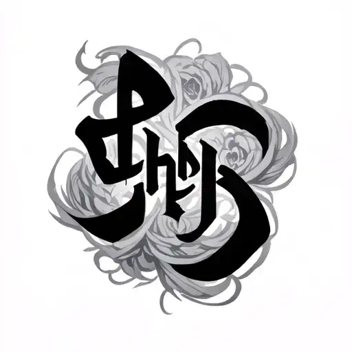 GLHJD calligraphy tattoo design idea