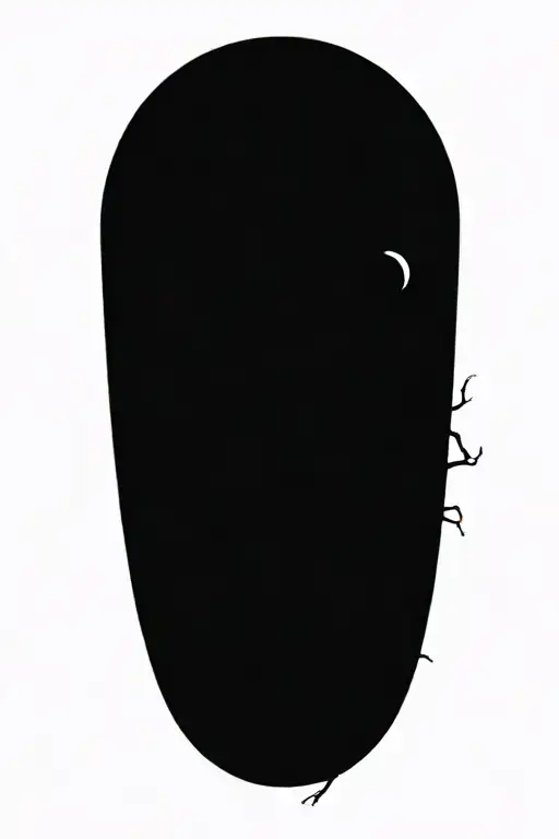 Tree with roots furling around the arm, behind the leaves of the tree - a moon with an eye starting towards the torso. tattoo design idea