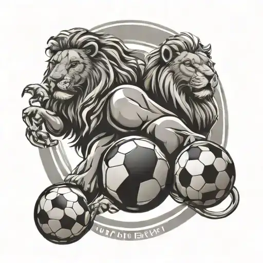 3 lions logo / soccer ball / italy tattoo design idea