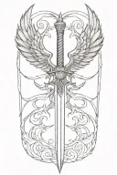 sword with wing tattoo design idea