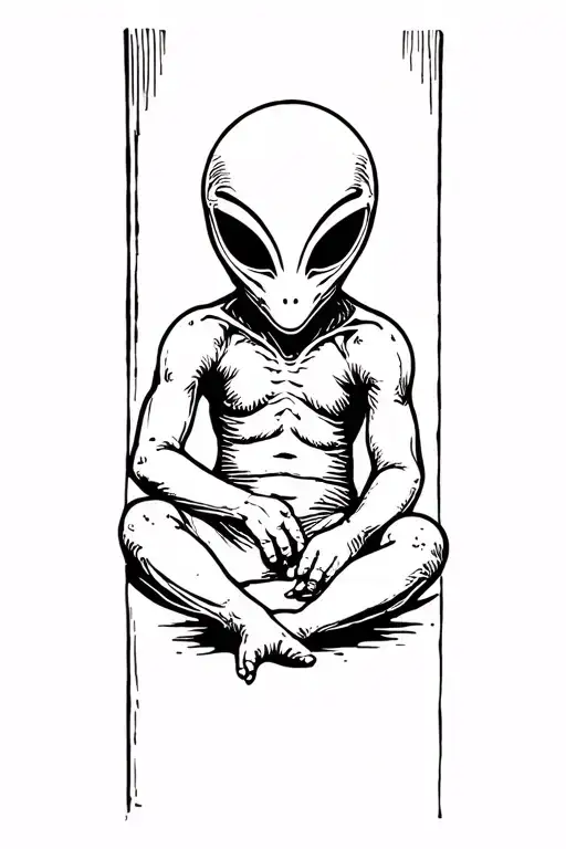 Alien Creepy Baby tattoo design idea