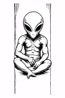 Alien Creepy Baby tattoo design idea