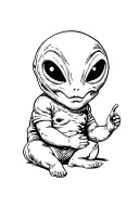 Alien Creepy Baby tattoo design idea