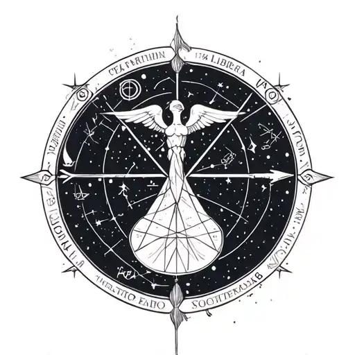 Libra Sagittarius constellation tattoo design idea