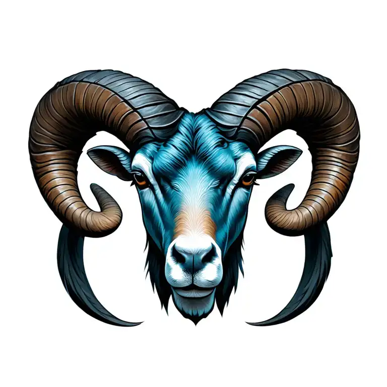 Capricorn zodiac sign ram and symbol inside representing the client's love tattoo design idea