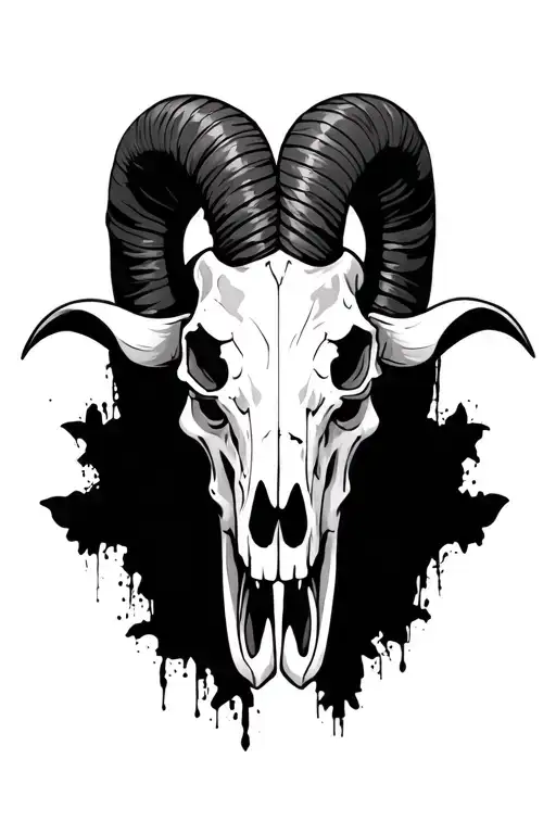 Ram Skull tattoo design idea
