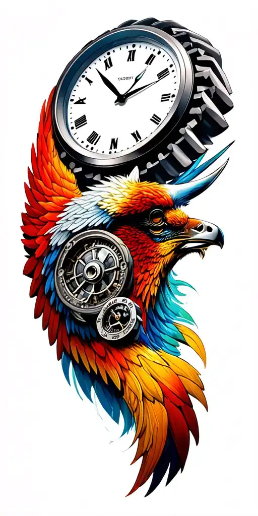 gears, pistons, motorcycles, time, race cars, bulls, Taurus, phoenix tattoo design idea