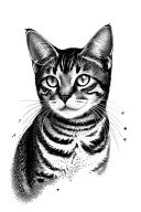 sand clock + Bengal cat tattoo design idea