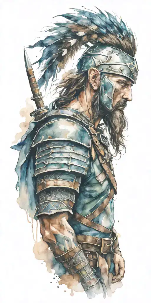 scottish warrior tattoo design idea