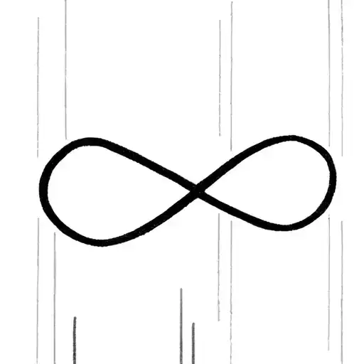 two vertical lines like the positive shown in a pregnancy tests and a infinity sign tattoo design idea