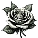 a rose made up of 100 dollar bills forming the shape. no leaves tattoo design idea