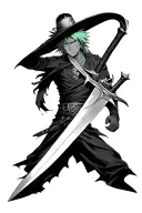 Sword and zoro one piece morphing tattoo design idea